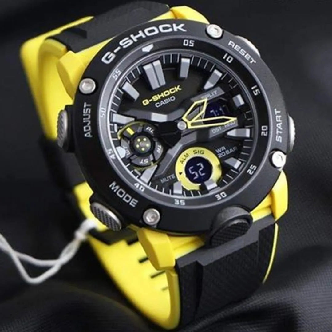 Reloj Casio G-shock Deportivo Fibra De Carbono y Brújula GA-2000-1A9DR Brillo Encanto