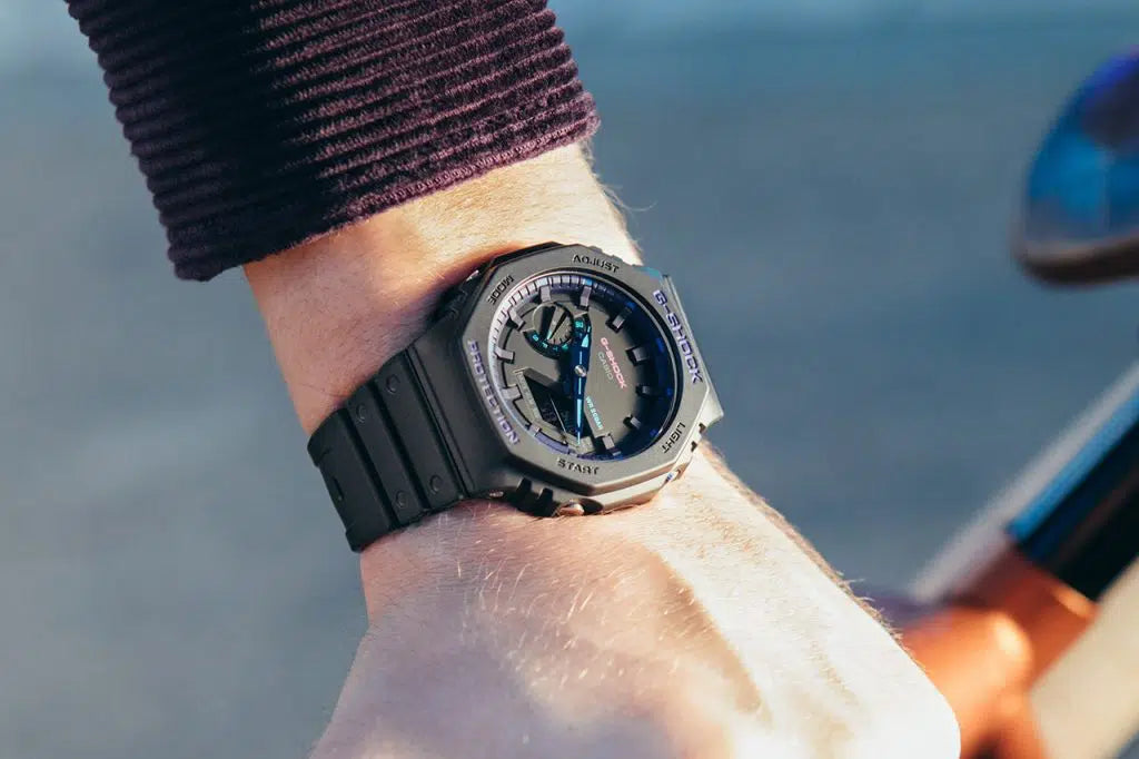 Reloj Casio G-shock GA-2100VB-1ADR Unisex Original Deportivo Sumergible Ciber Punk Brillo Encanto
