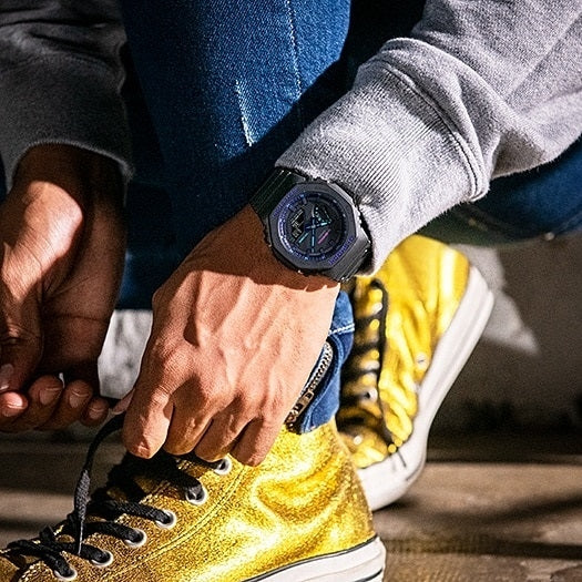 Reloj Casio G-shock GA-2100VB-1ADR Unisex Original Deportivo Sumergible Ciber Punk Brillo Encanto