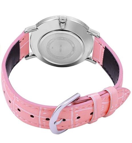 Reloj Casio LTP-VT01L-4BUDF Original Mujer Pulso Cuero Rosa Brillo Encanto