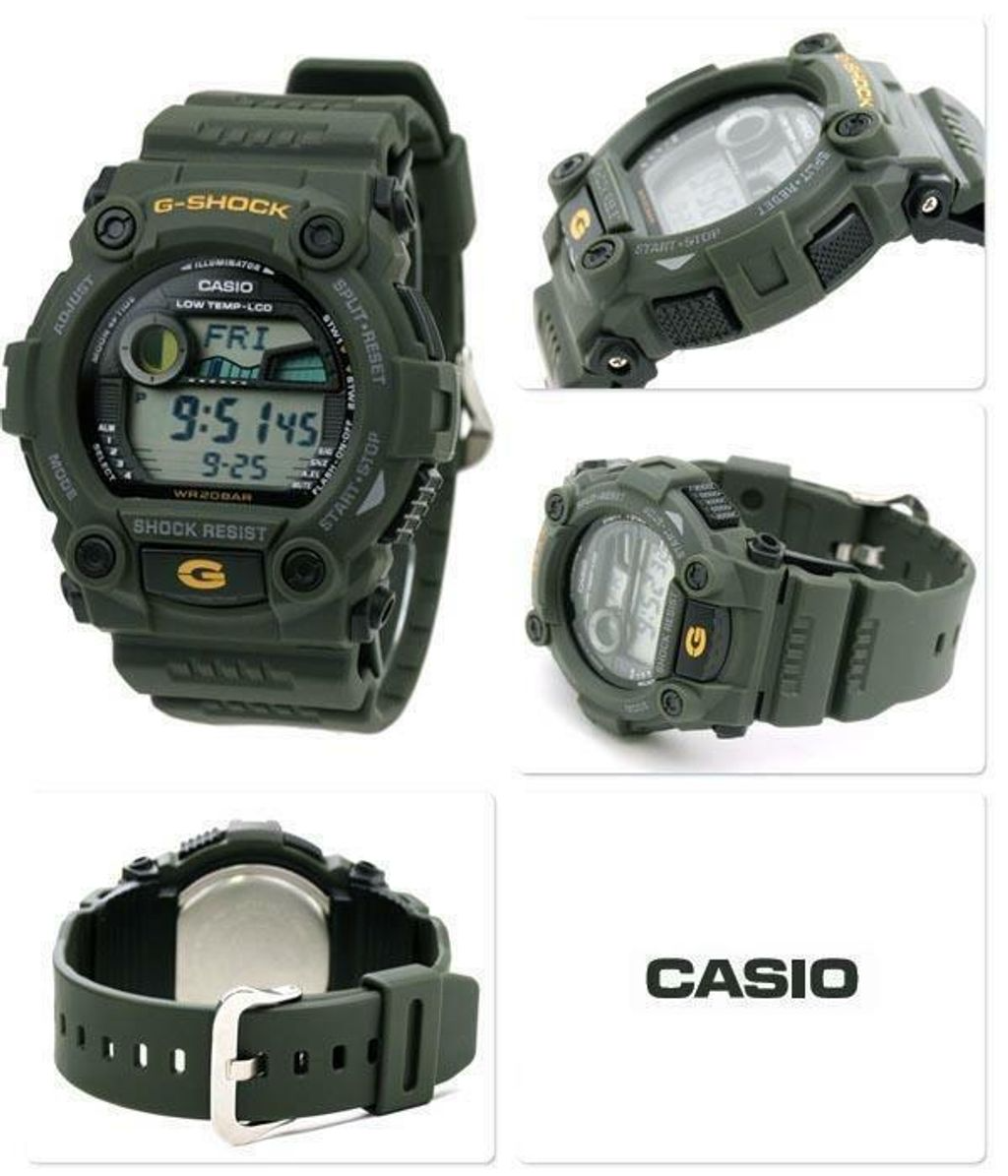 Reloj Hombre G-shock Deportivo Sumergible Verde Militar G-7900-3DR Brillo Encanto