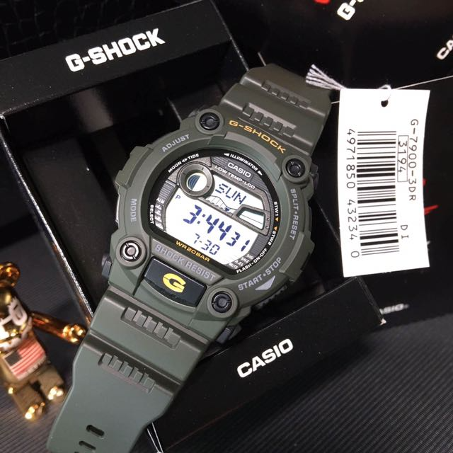 Reloj Hombre G-shock Deportivo Sumergible Verde Militar G-7900-3DR Brillo Encanto