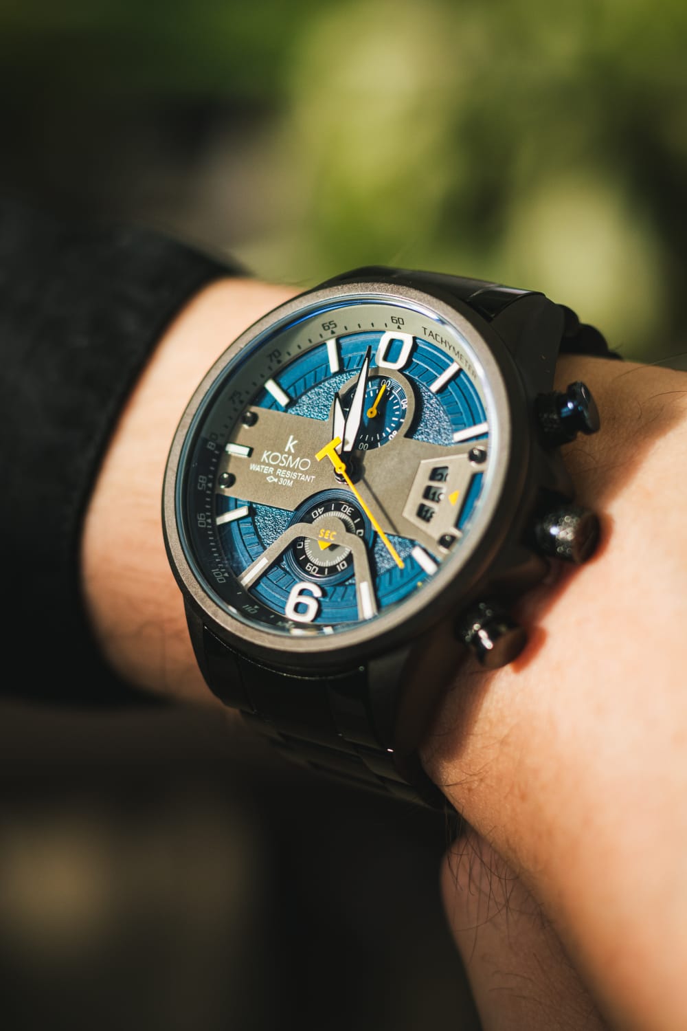 Reloj Hombre Kosmo K3848G Deportivo Acero negro Brillo Encanto