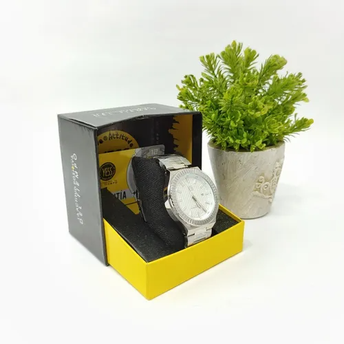 Reloj Hombre Yess Original Elegante Plateado Brillo Encanto