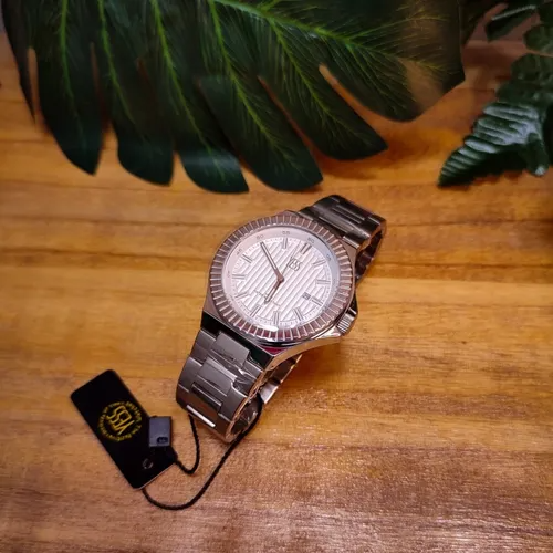Reloj Hombre Yess Original Elegante Plateado Brillo Encanto