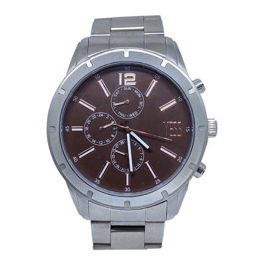 Reloj Hombre Yess P9261MA111 Original Ejecutivo Acero Grande Con Cronos Brillo Encanto