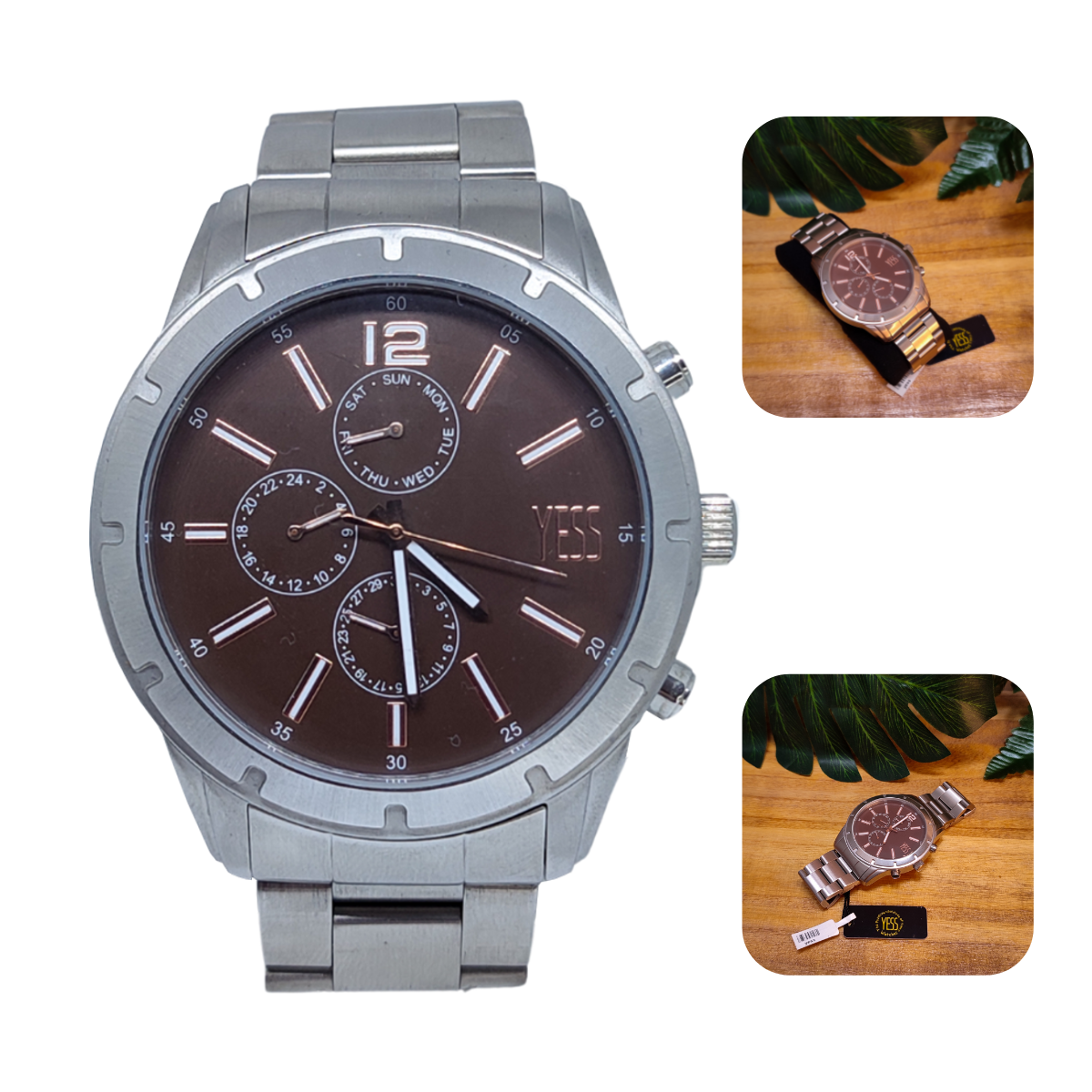 Reloj Hombre Yess P9261MA111 Original Ejecutivo Acero Grande Con Cronos Brillo Encanto