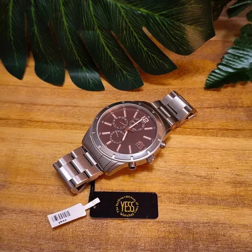 Reloj Hombre Yess P9261MA111 Original Ejecutivo Acero Grande Con Cronos Brillo Encanto