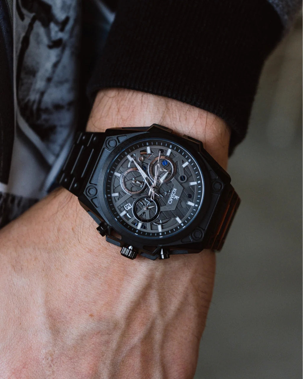 Reloj Kosmo K4220G Acero Inoxidable Ejecutivo Negro Brillo Encanto