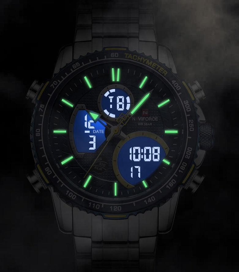 Reloj Naviforce NF9182 Hombre Acerado Digital y Análogo Brillo Encanto