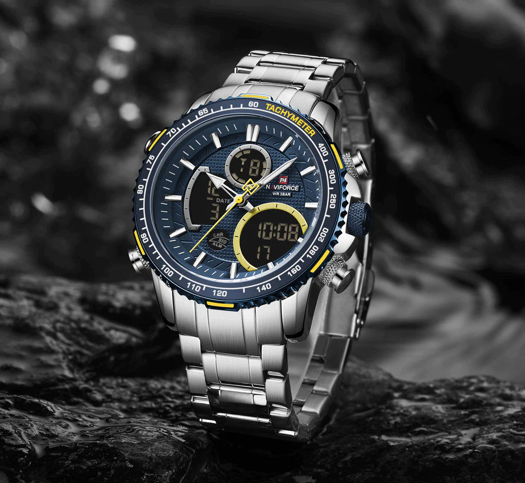 Reloj Naviforce NF9182 Hombre Acerado Digital y Análogo Brillo Encanto