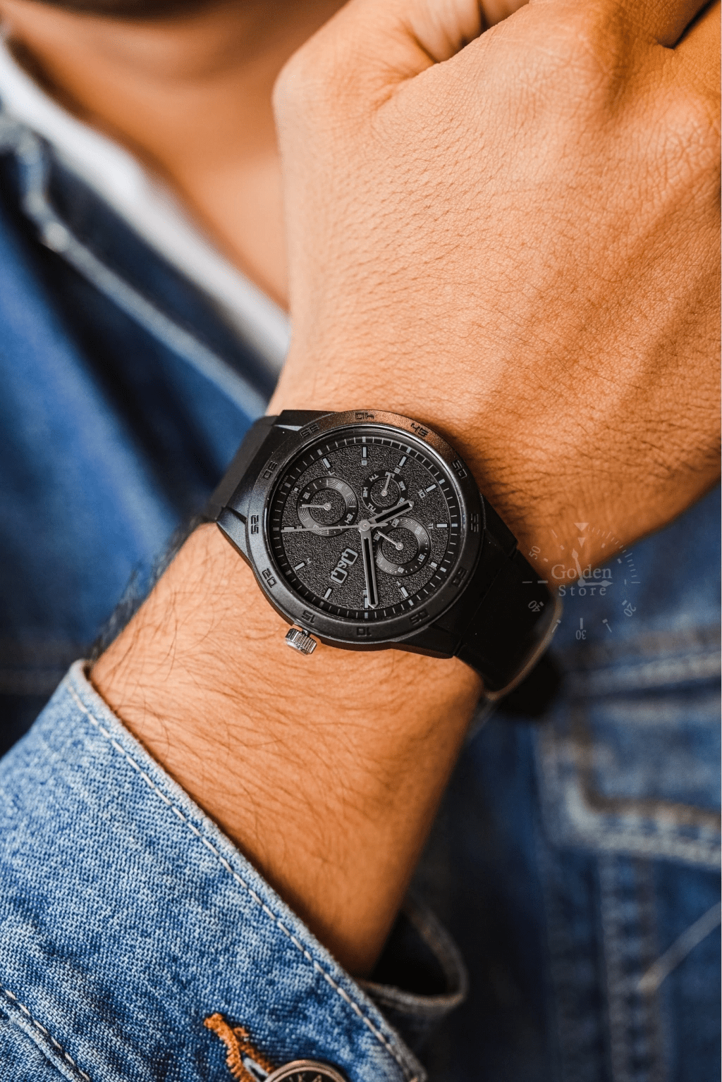 Reloj Q&Q Hombre VS54J009Y Siliconado Negro Sumergible 100M Brillo Encanto