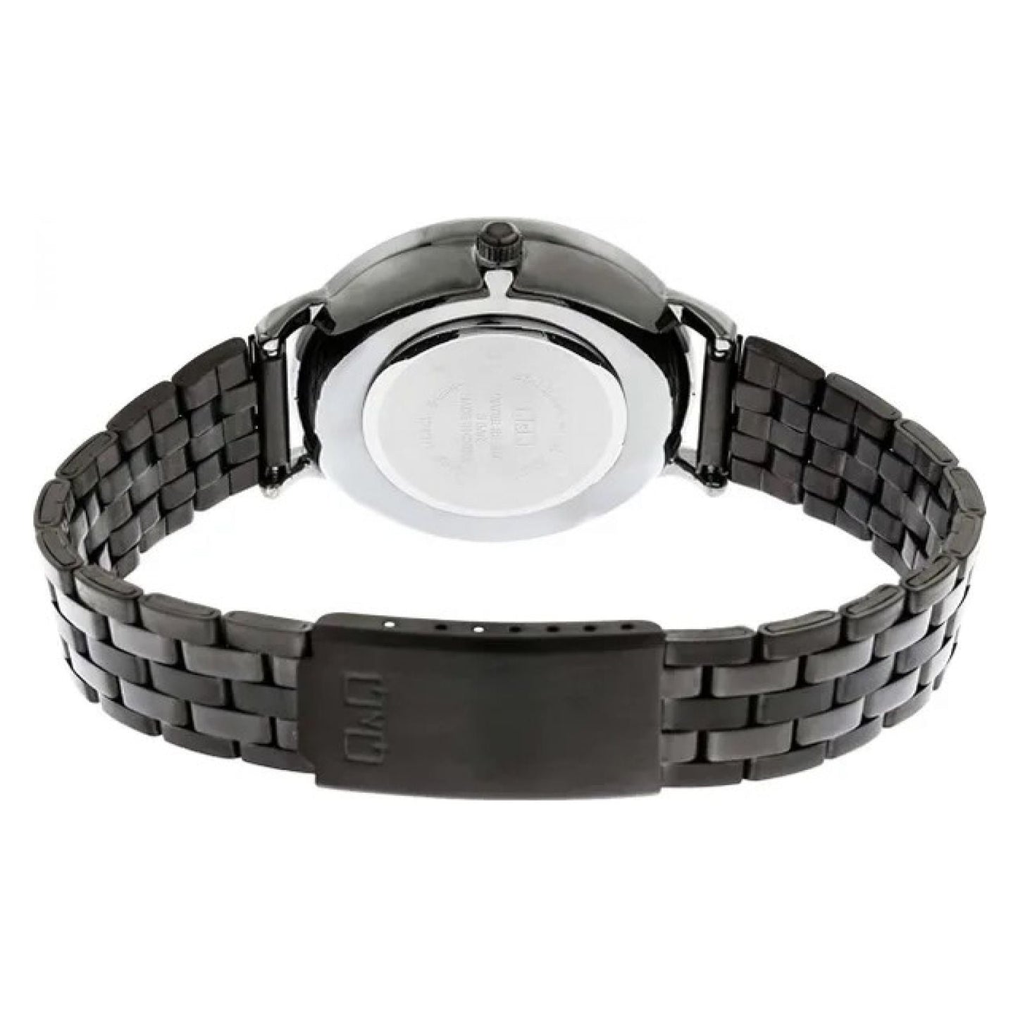 Reloj Q&Q Para Mujer Original Pulso Acero Negro Con Calendario Brillo Encanto