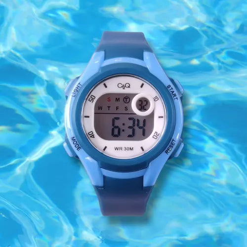 Reloj Resistente Al Agua Para Niños C&q Alarma Y Digital Luz Brillo Encanto