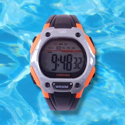 Reloj Resistente Al Agua Para Niños C&q Digital Luz Y Alarma Brillo Encanto