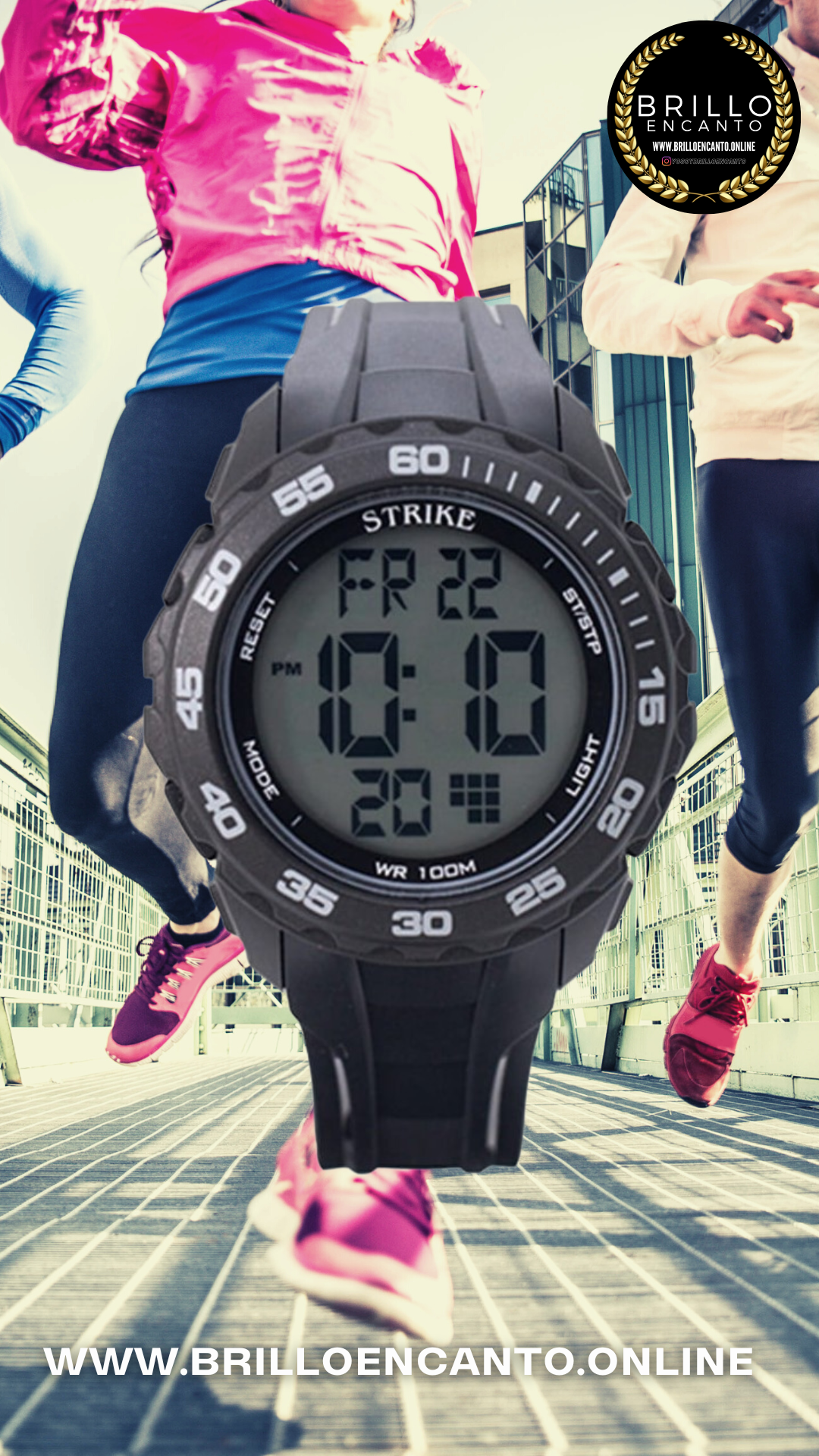 Reloj Strike Hombre O Mujer Digital Sumergible Deportivo YP18769-01-BLACK Brillo Encanto