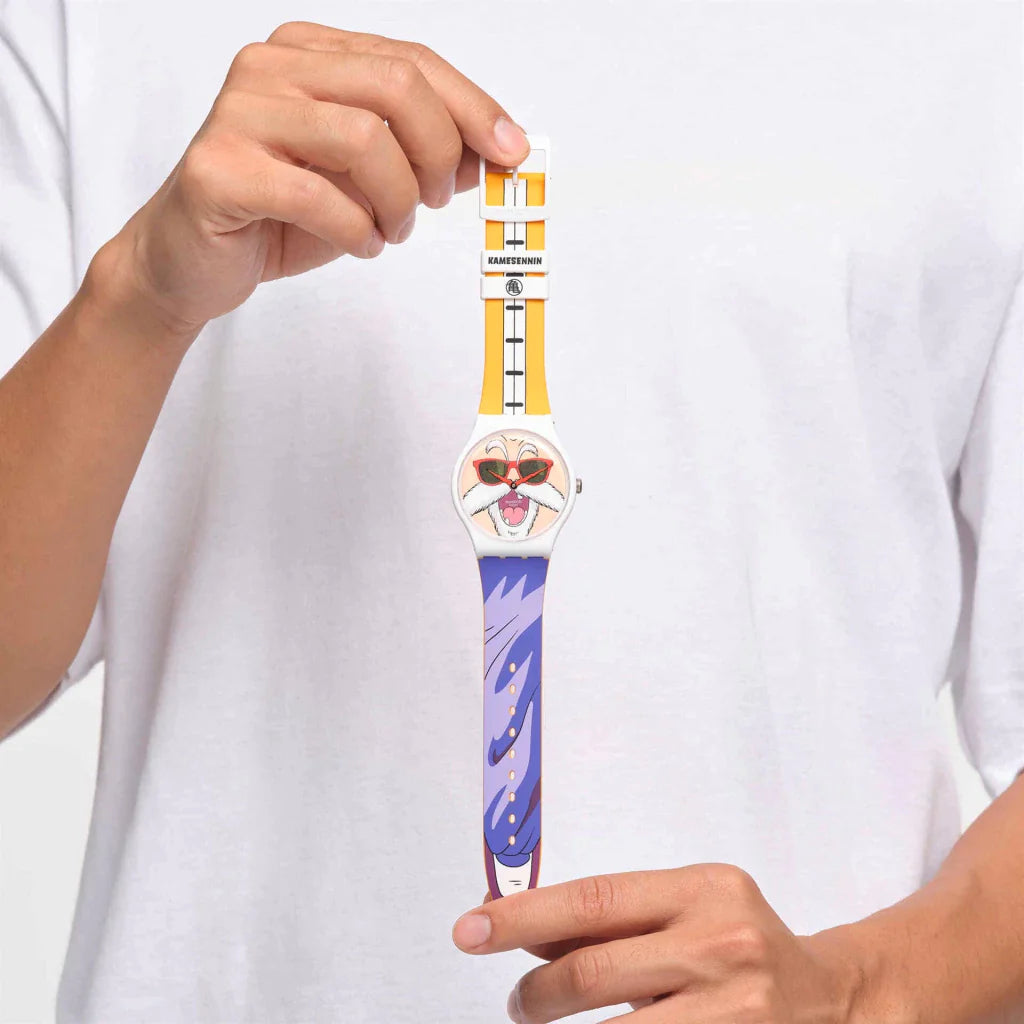 Reloj Swatch SUOZ346 KAMESENNIN Dragon Ball Edición Especial Unisex Brillo Encanto