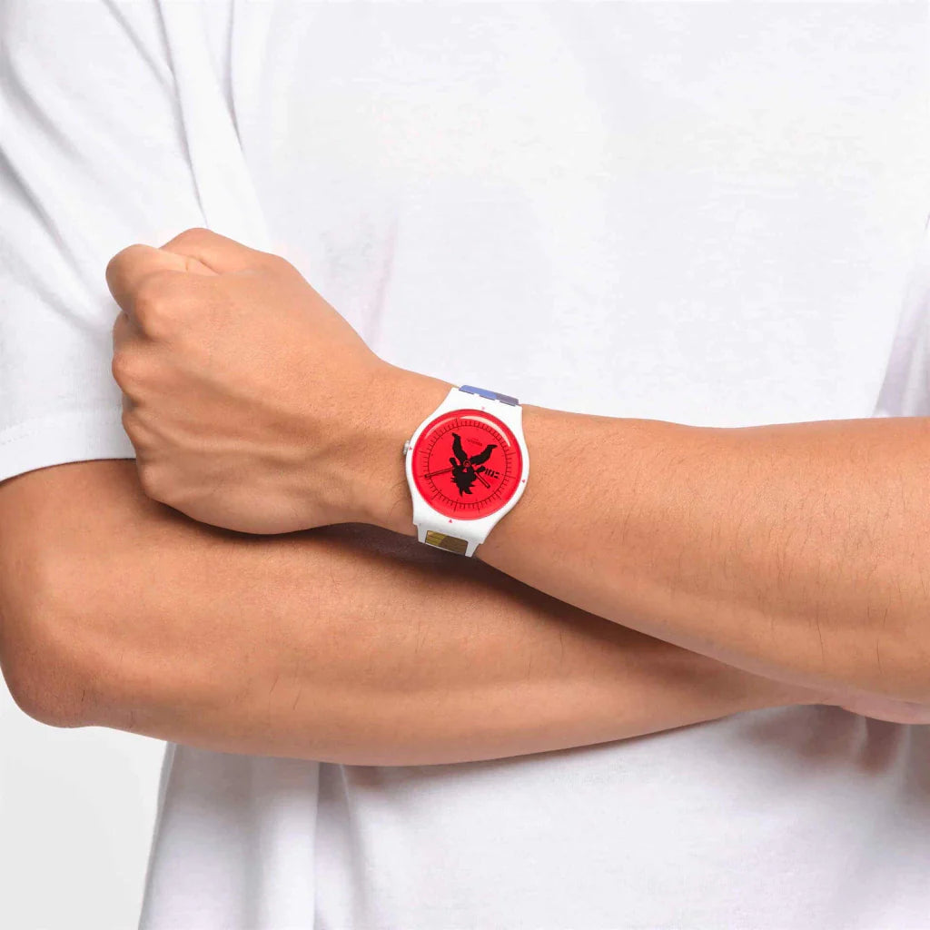 Reloj Swatch SUOZ348 VEGETA Dragon Ball Edición Especial Unisex Brillo Encanto