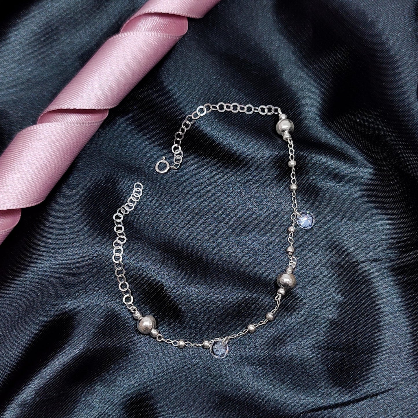 Tobillera Delicada Mujer En Plata 925 Italiana 25CM Brillo Encanto