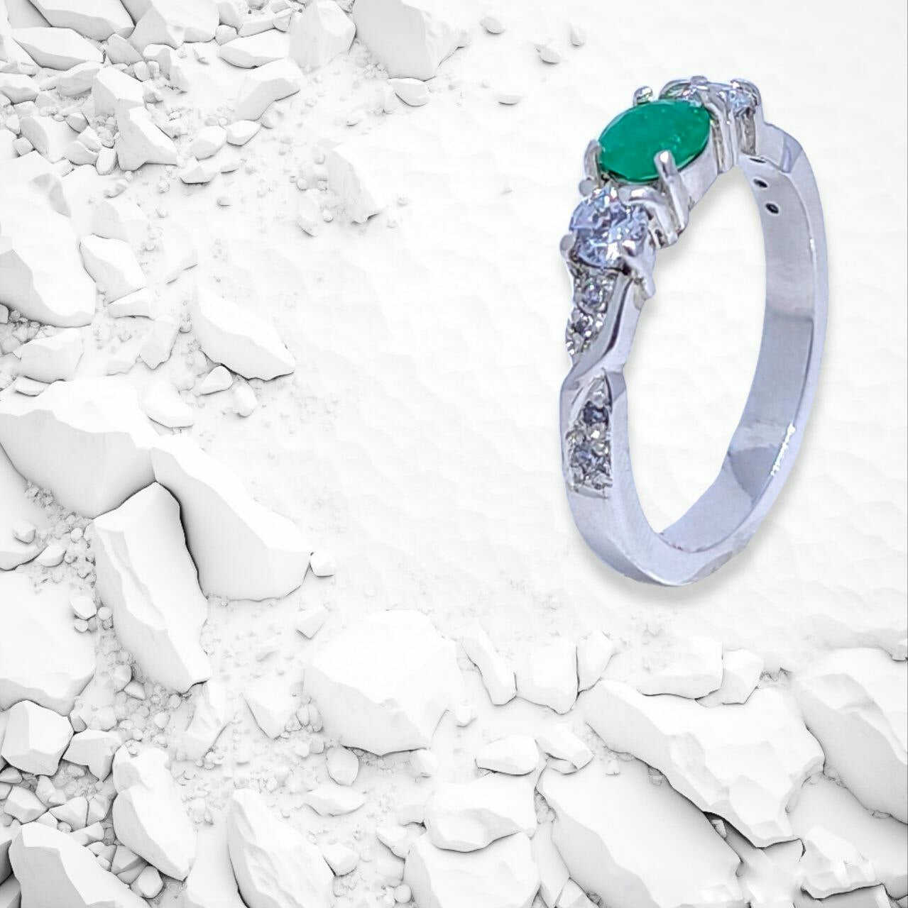 anillo con esmeralda Brillo Encanto