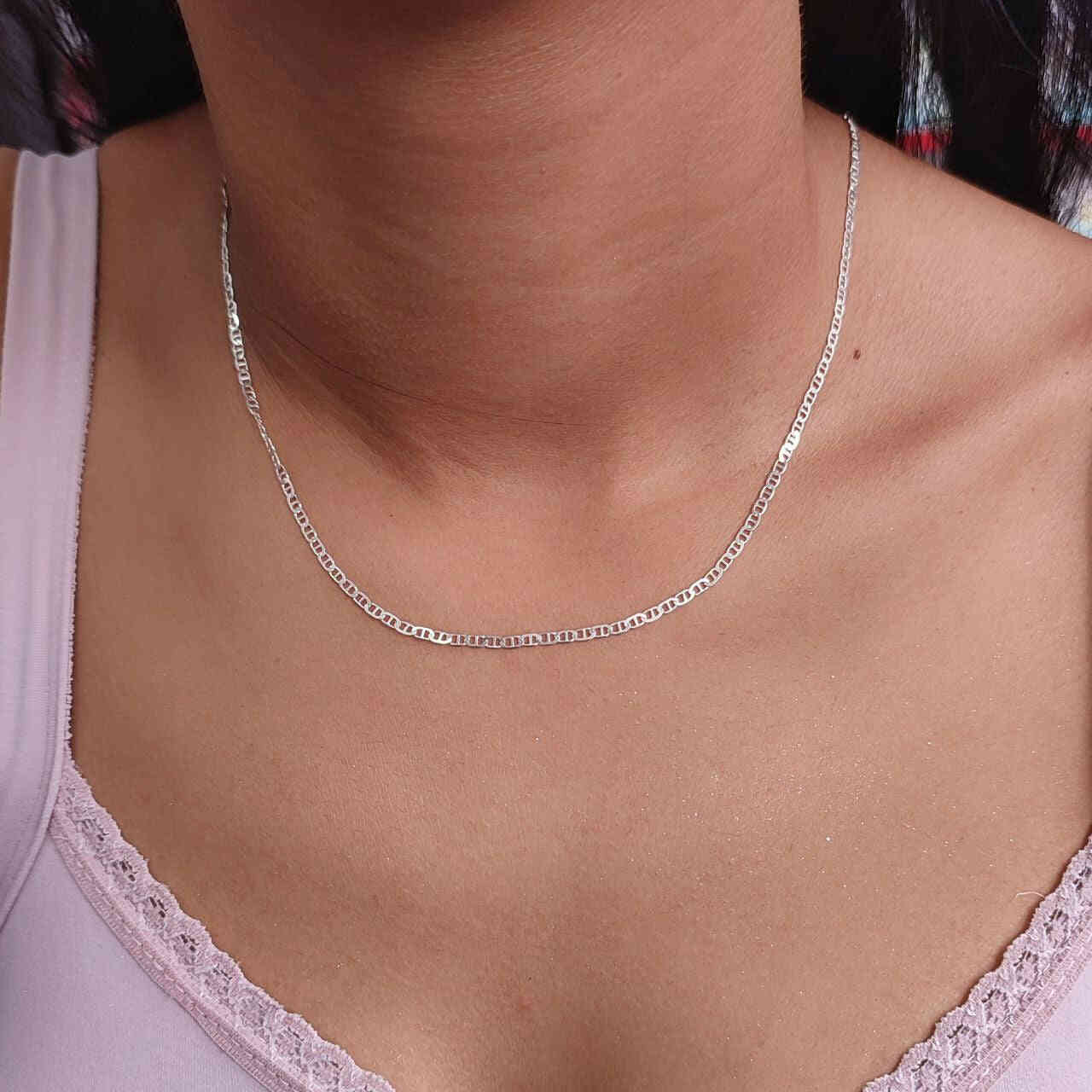 Collar tejido Escalera plata925