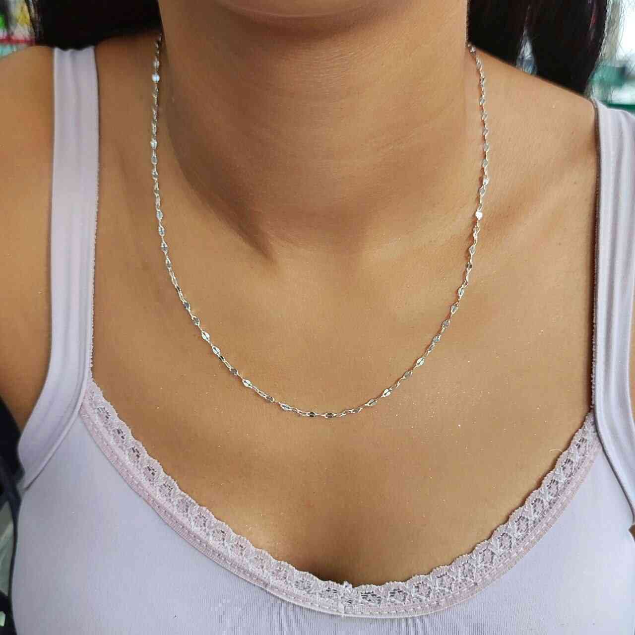 Collar Cadena Espejo Plata925 Mujer brillo encanto