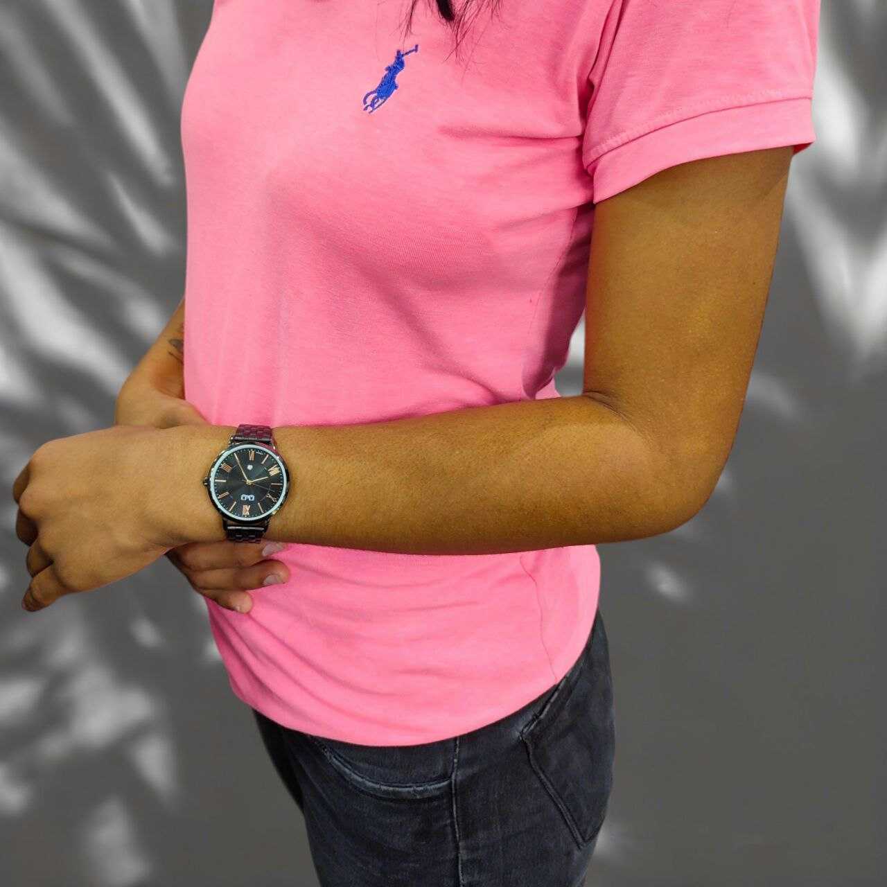 Reloj Q&Q A469J408Y Mujer Original Pulso Acero Negro Con Calendario