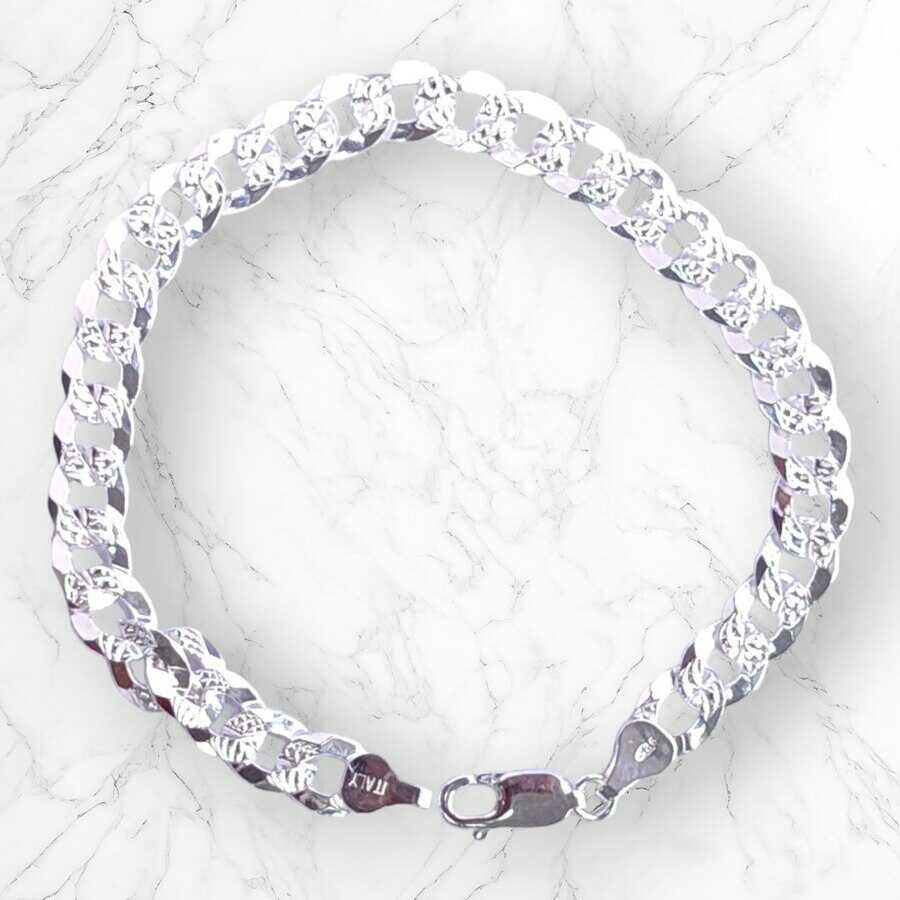 pulsera cubana plata925 hombre