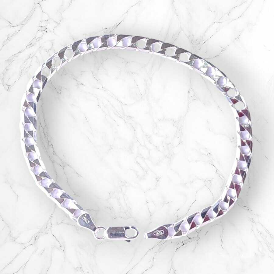 Pulsera cubana martillada plata925