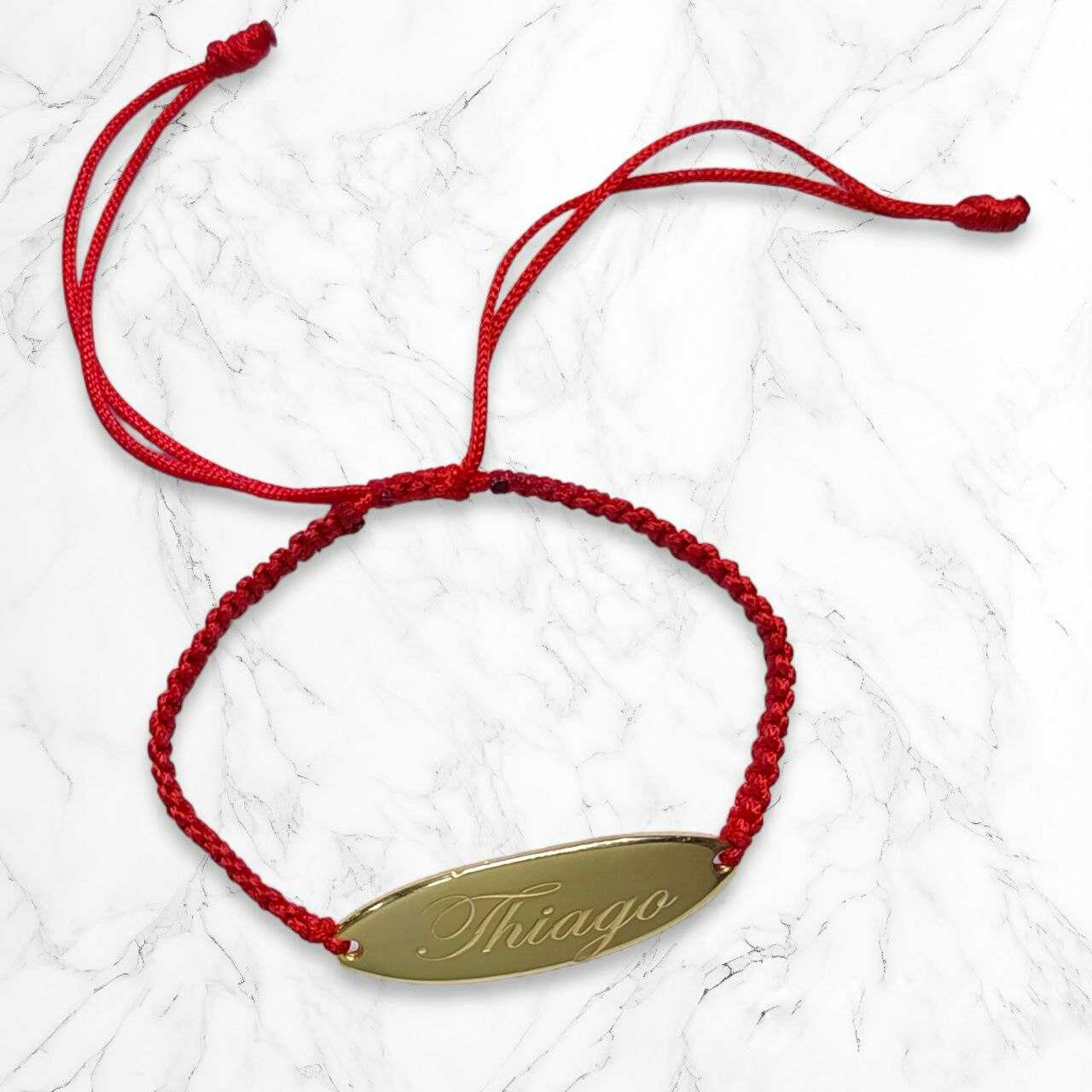 Pulsera Bebe Personalizada En Plata1000 e Hilo Rojo
