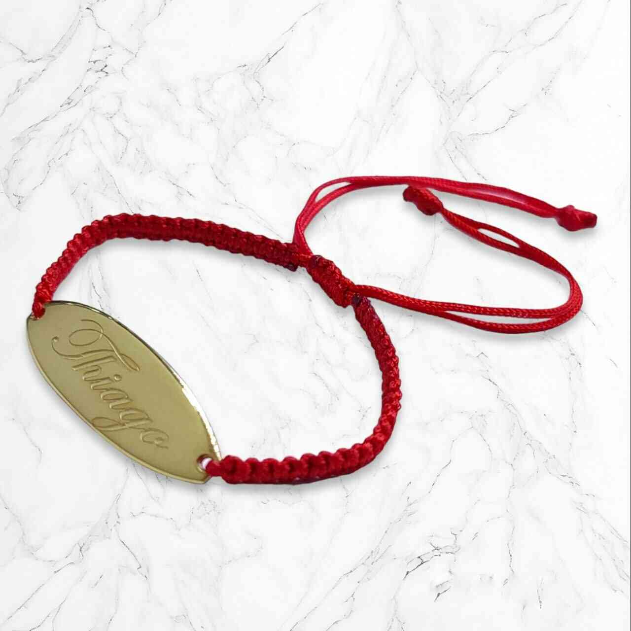 Pulsera Bebe Personalizada En Plata1000 e Hilo Rojo