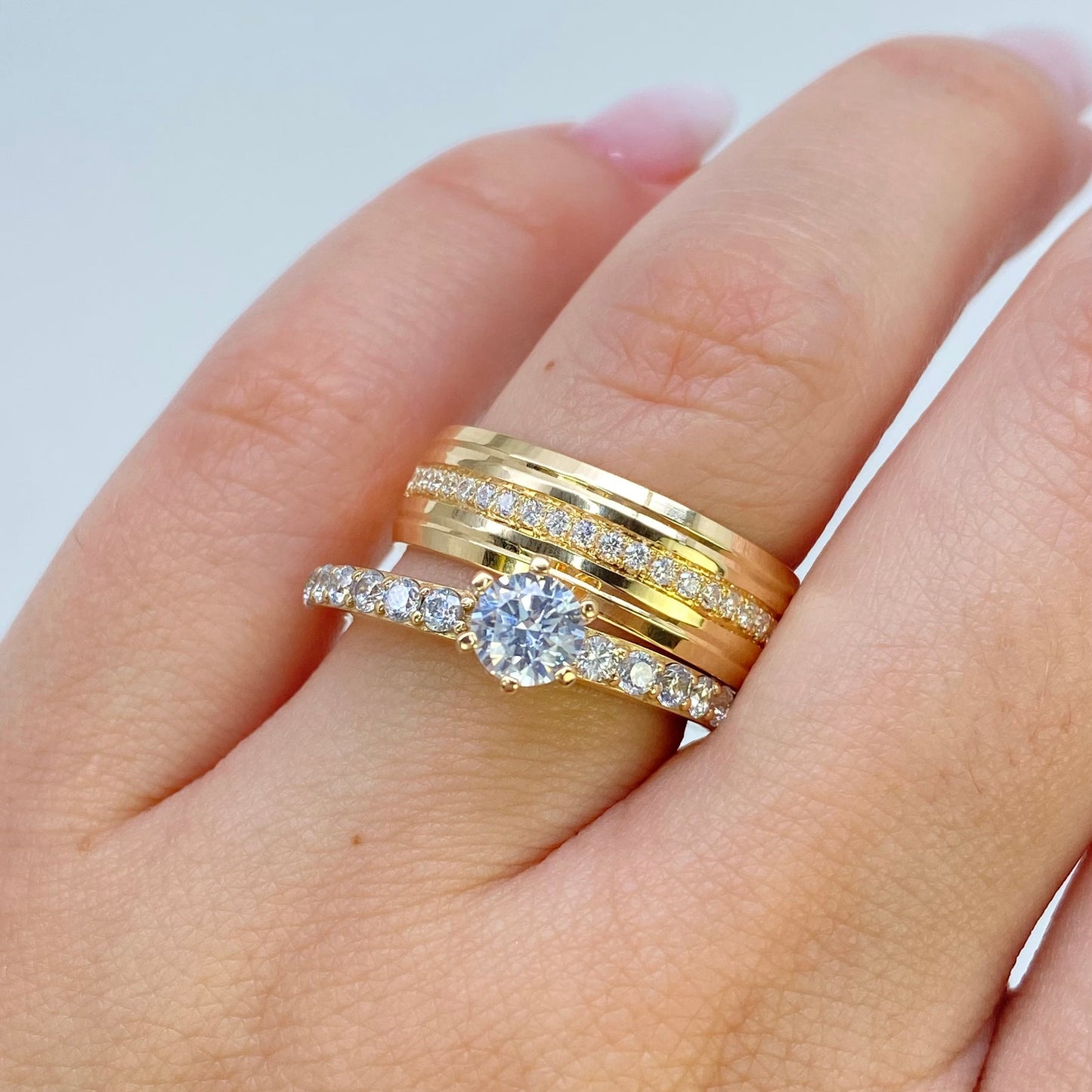 Set Anillos Matrimonio Armonía en Oro 18K
