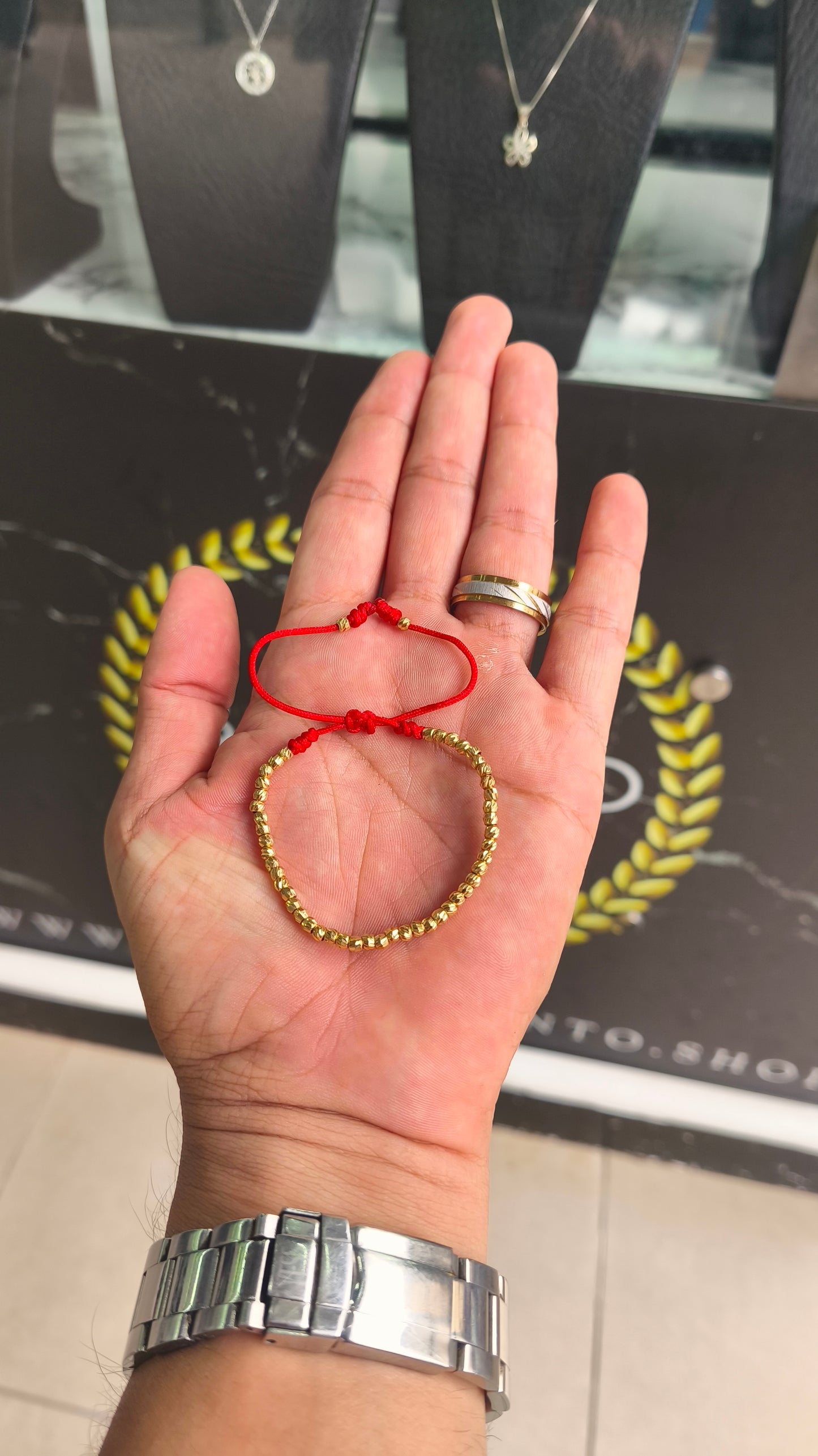 Pulsera de balines de oro de 18 kilates tamaño número 3