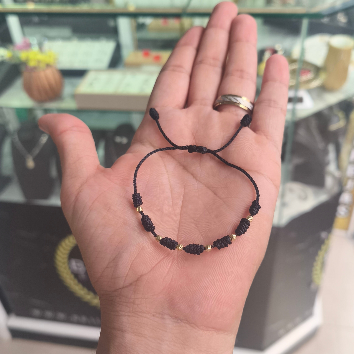 PULSERA 7 NUDOS BALINES#3 ORO 18K