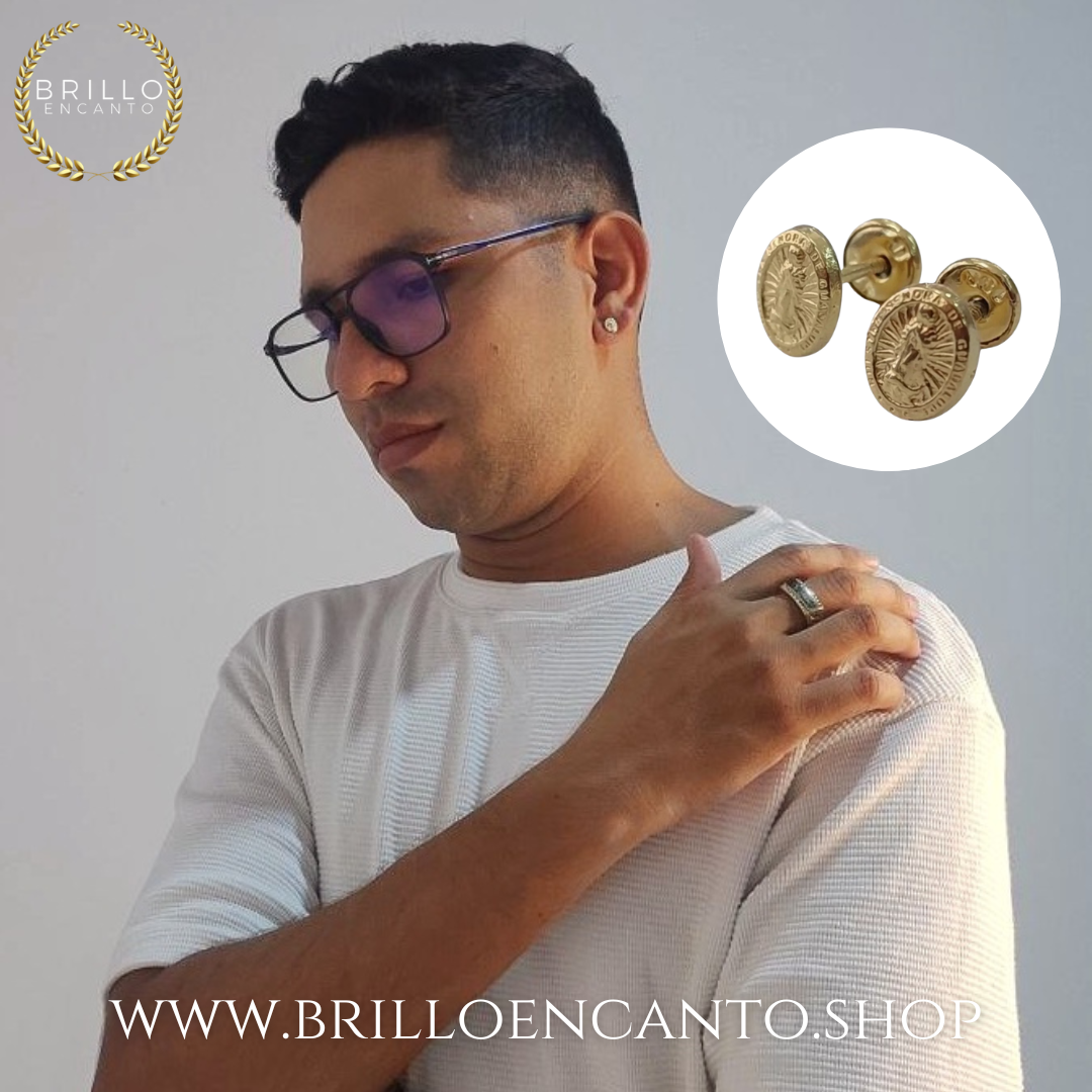 Aretes Piercing Anti alérgicos Virgen Pequeños Unisex Oro Laminado18k