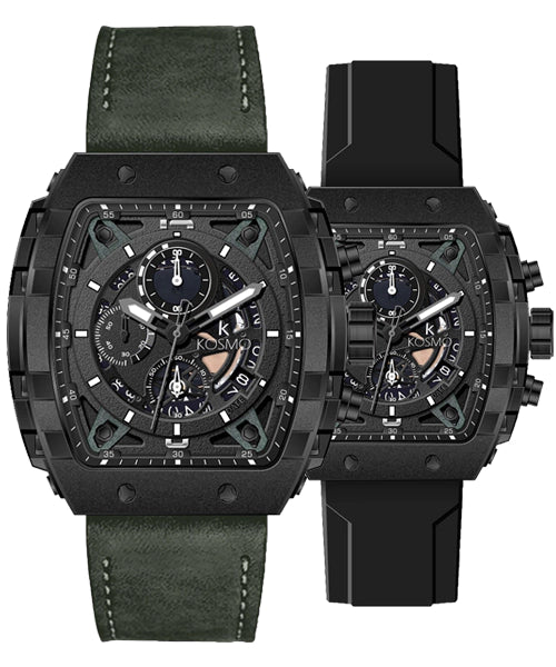 Reloj Hombre Kosmo K3997G Cronógrafo Dos Pulsos Intercambiables