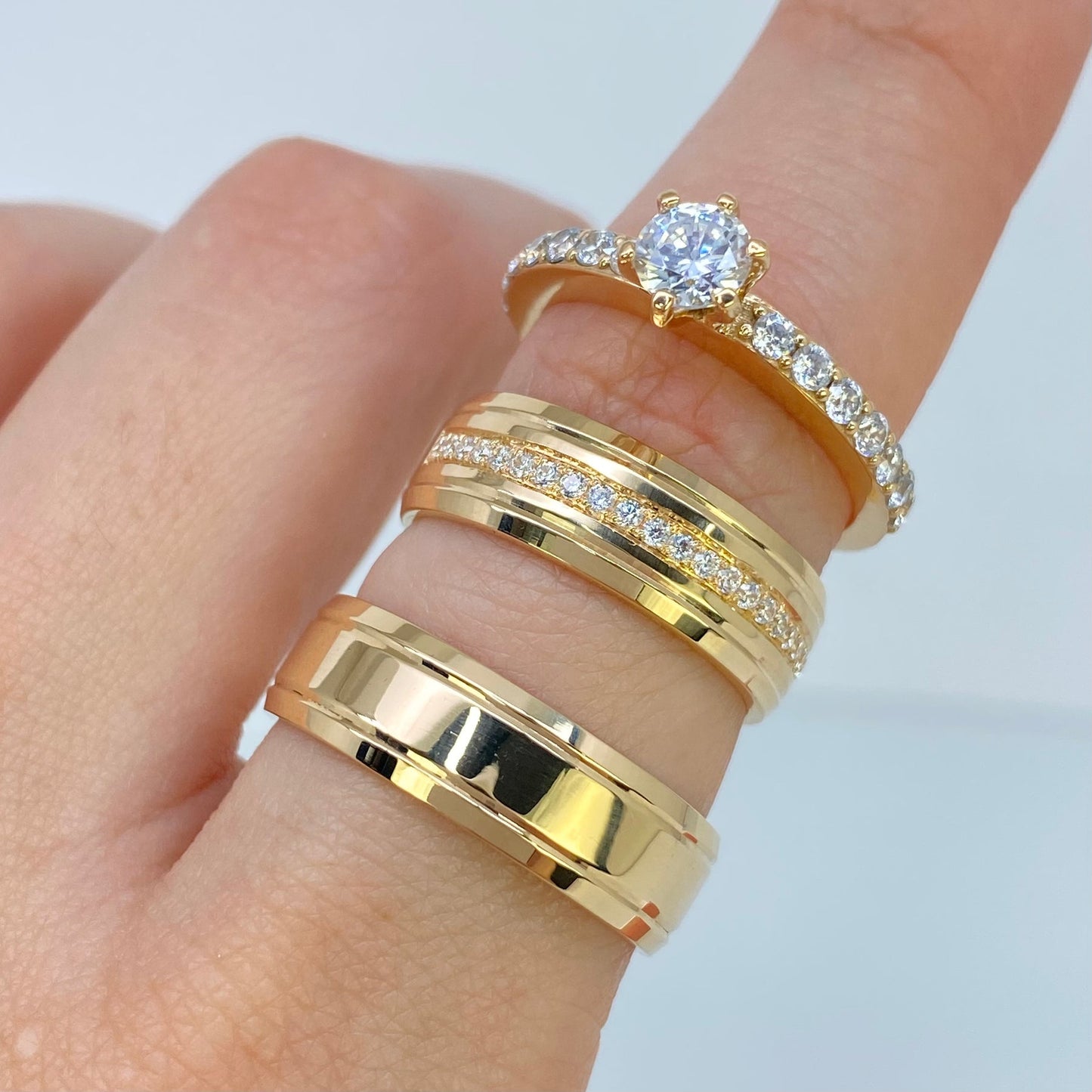 Set Anillos Matrimonio Armonía en Oro 18K