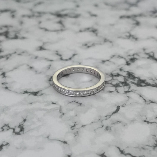 Regalo Ideal: Anillo Plata Baño Oro Blanco para Mujer | con Brillo Sutil