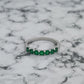 Anillo Plata 925 Baño Oro Blanco con Esmeraldas | Elegancia Delicada y Fina