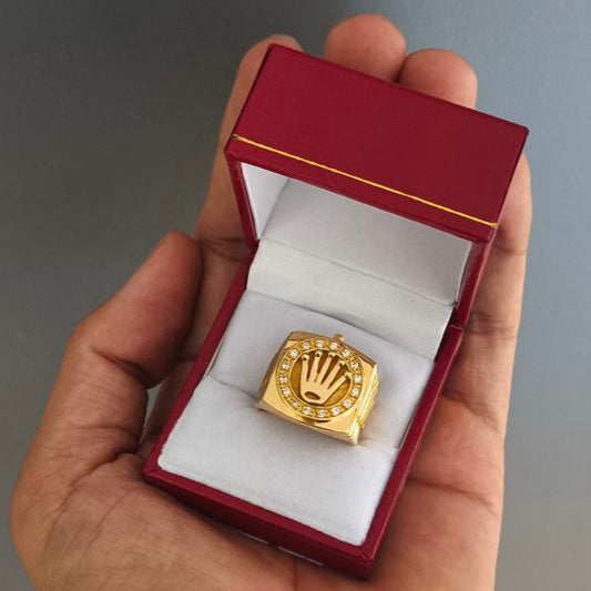 Anillo de Oro 18K Hombre Diseño Rolex – Elegancia Exclusiva Hecha a Medida