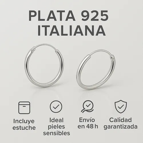 Aretes / Candongas / Piercing Unisex En Plata 925