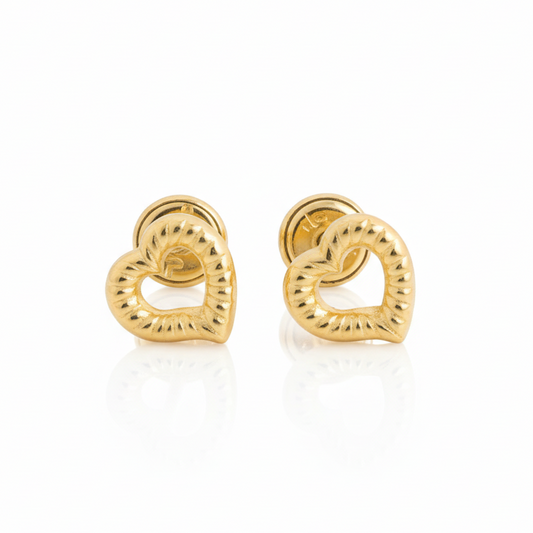 Aretes Oro Laminado 18k Corazón Pequeños | Brillo Encanto