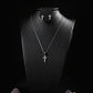 Aretes y dije cruz plata 925 - set completo joyería italiana para regalo
