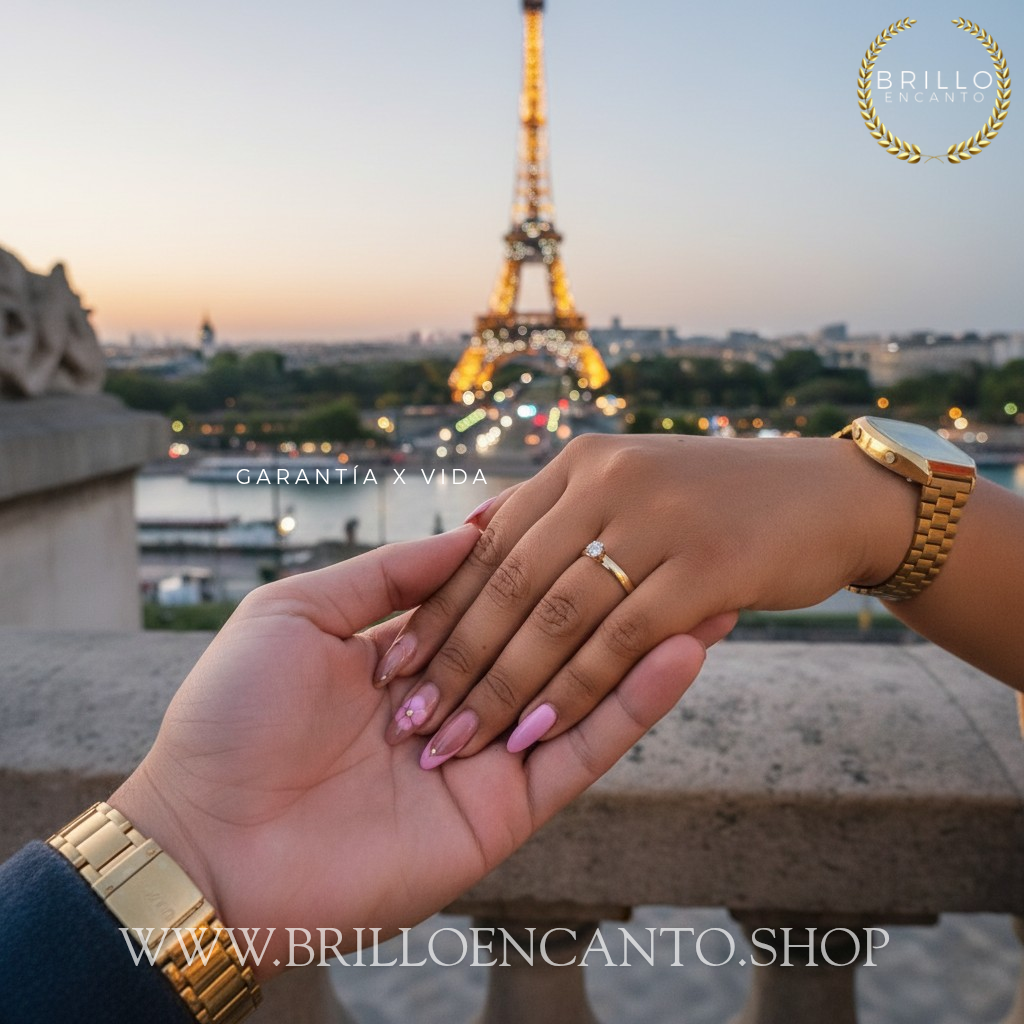 Anillo Compromiso Mujer Elegante Oro Laminado 18K | Ideal para Regalar