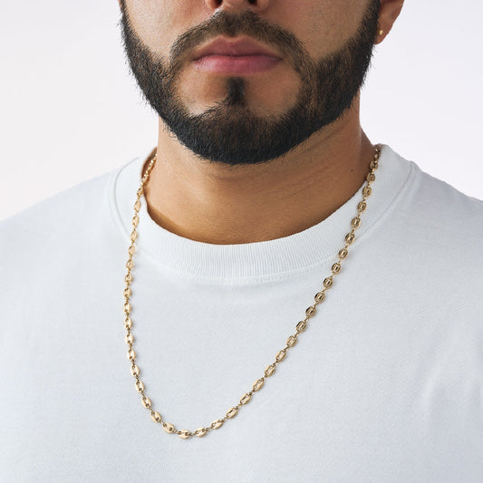 Cadena Tejido Guci en Oro Laminado 18K Hombre