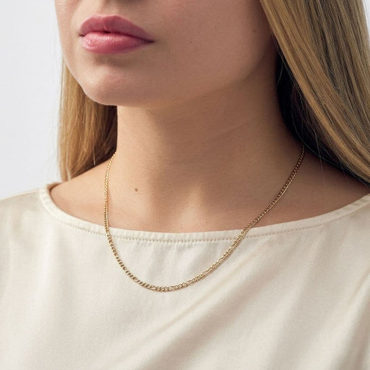 18K Gold Plated Women's Necklace Chain 3x1 Fabric