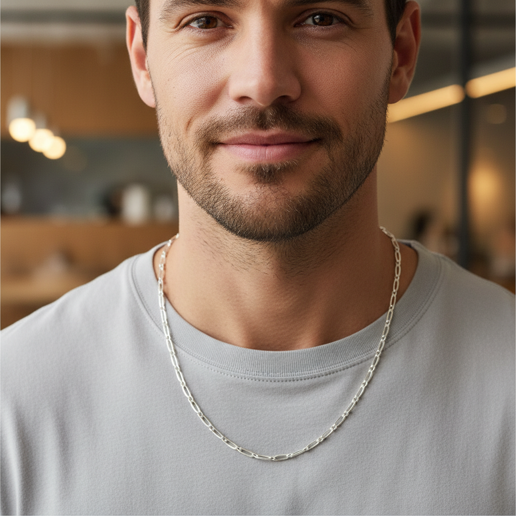 Cadena Plata 925 hombre 3 mm grosor alto brillo — comprar en Colombia Brillo Encanto