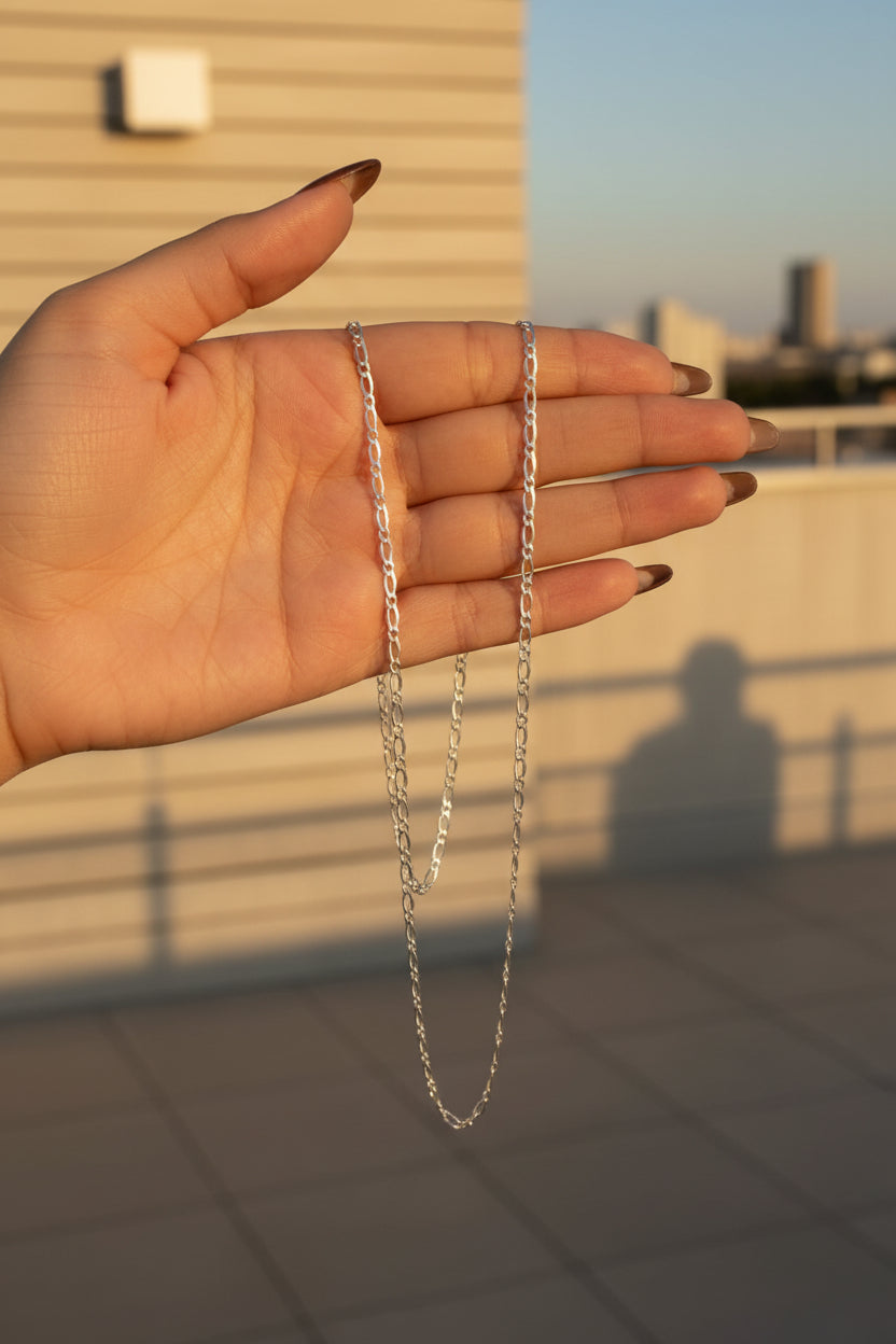 Cadena italiana Plata 925 hombre 60 cm — accesorio elegante con estuche de lujo