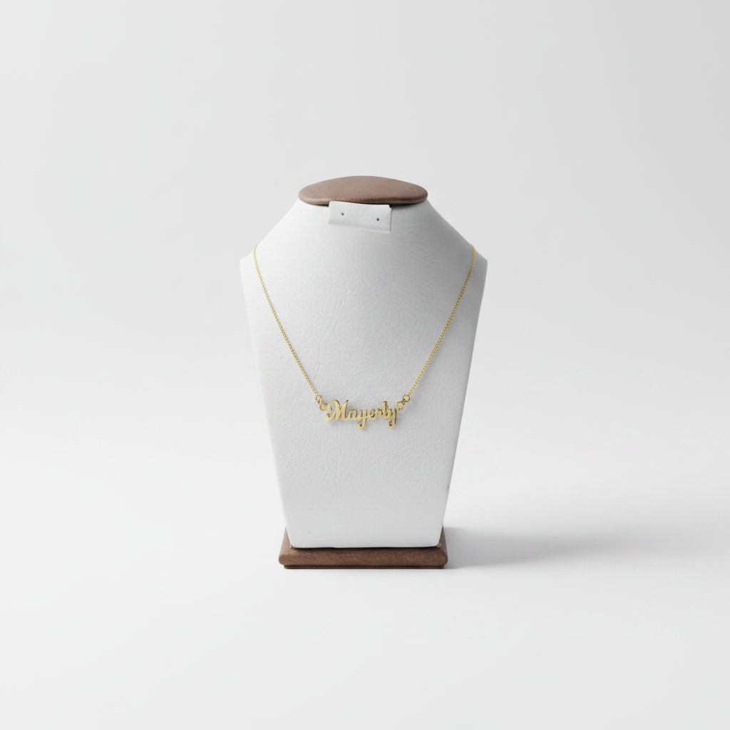 Cadena nombre personalizado oro 18K 50cm para mujer - Brillo Encanto