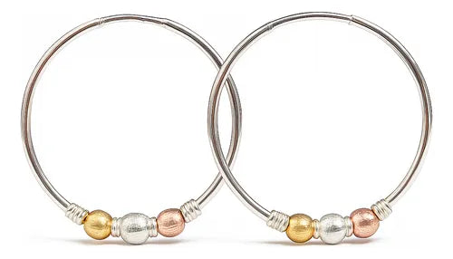 Candongas Aretes Medianos Mujer Dama Plata 925 Y Baño Oro